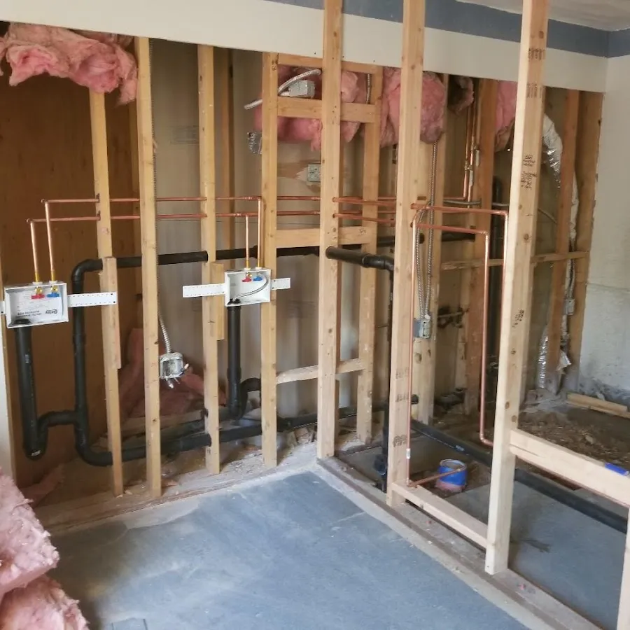Copper pipe rough-in and plumbing installation in Gridley